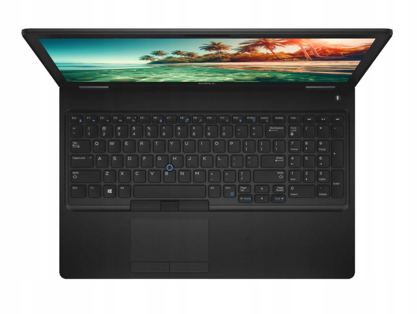 Laptop Dell Latitude 5590 powystawowy, zdjęcie produktu, widok z góry klawiatura